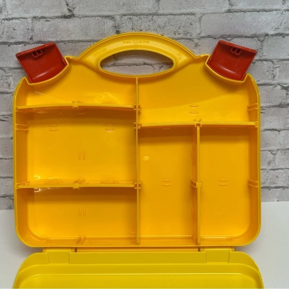 LEGO Storage Case Yellow Hard Plastic Latching Empty Storage Box Divider